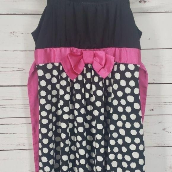 Disorderly Kids Girls‎ Statement Black and White Pink Polka Dot Dress Size 8 - Picture 5 of 6
